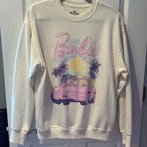Hollister crew neck, white cream color with Barbie design, XS